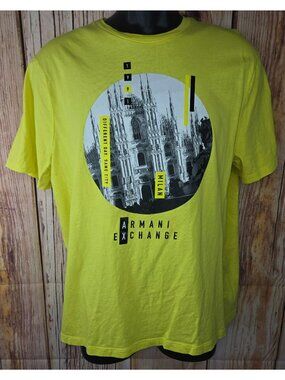Armani Exchange Milan Womens Yellow T-Shirt Large